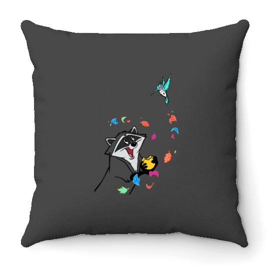Disney Pocahontas Meeko Flit Colorful Leafs Fall Throw Pillows