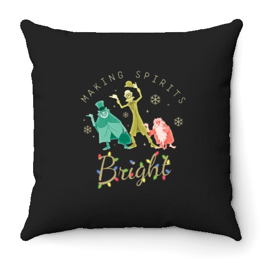 Vintage The Haunted Mansion Throw Pillows, Making Spirits Bright Disney Christmas Throw Pillows