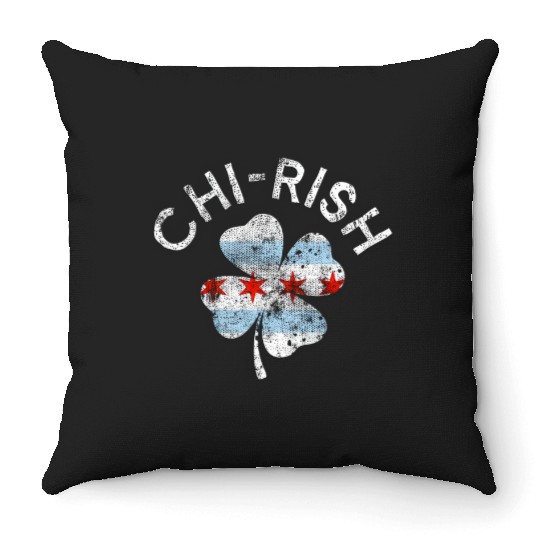 Chi-Rish Chicago Flag Lucky C St Patrick'S Day Throw Pillows
