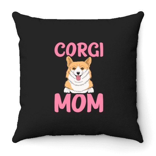 Corgi Mom Throw Pillows