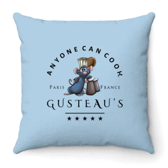 Ratatouille Throw Pillows, Disney Remy Throw Pillows, Disney Ratatouille Throw Pillows, Anyone Can Cook Throw Pillows