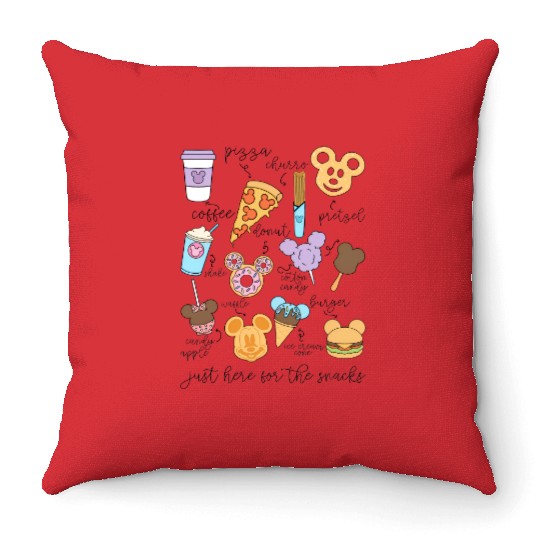 Disney Snack Throw Pillows I'm Here For The Snacks Throw Pillows