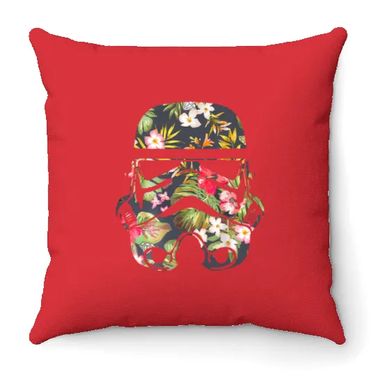 Star Wars Tropical Stormtrooper Floral Throw Pillow