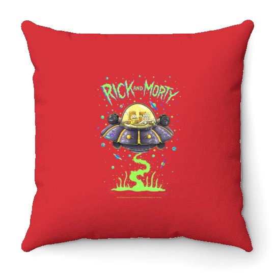 Rick and Rickandmorty Drunk Rick Ship Throw Pillows