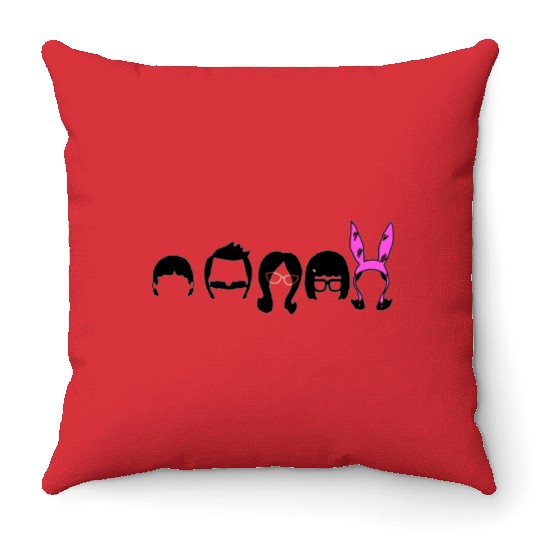 Bobs-Burgers Belcher Line Up Throw Pillows