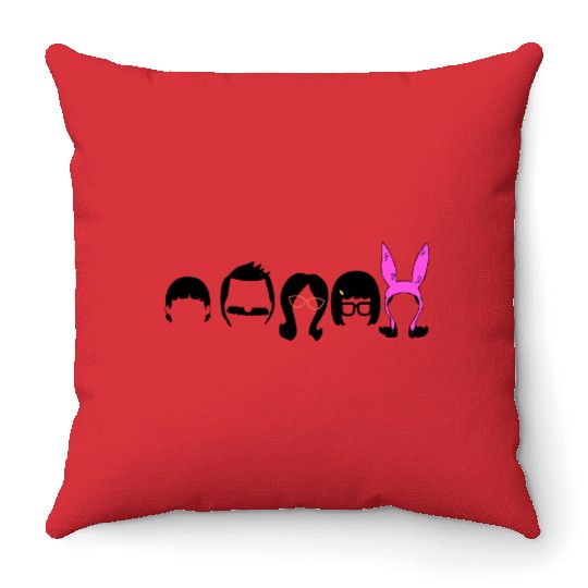 Bobs-Burgers Belcher Line Up Throw Pillows
