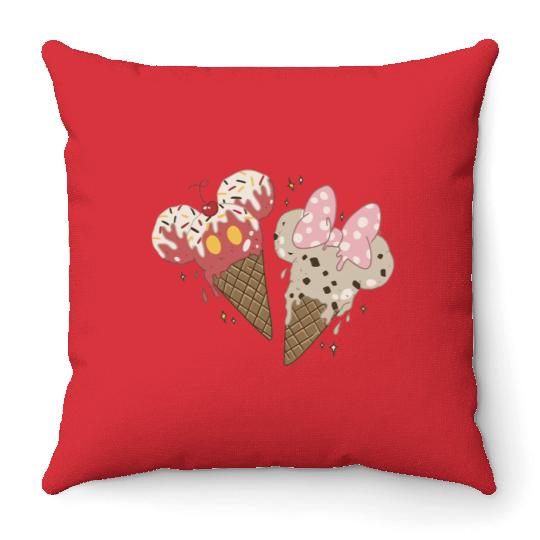 Disney Ice Cream Throw Pillows, Disney Snacks Throw Pillow