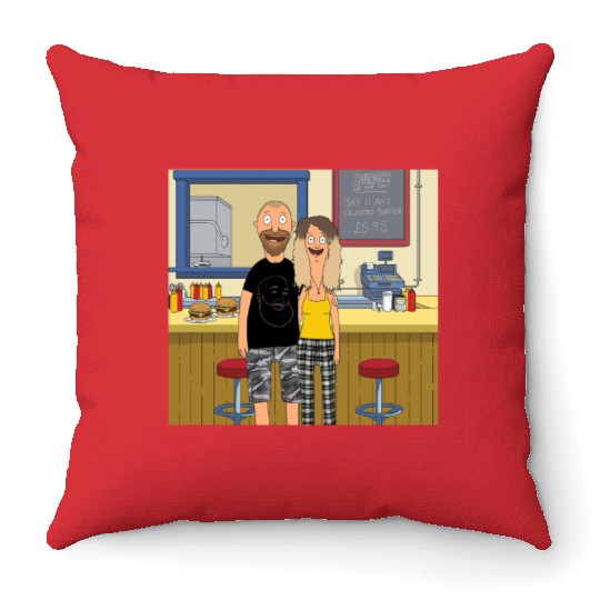 Self Portrait  Bobs Burgers Throw Pillows
