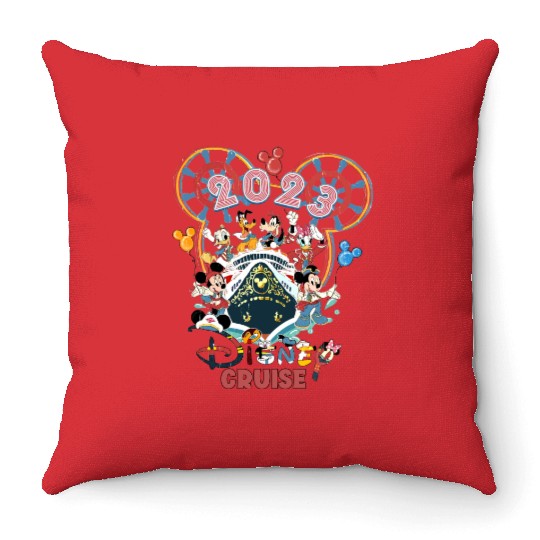 Disney Cruise 2023 Throw Pillows, Disney Pirate Throw Pillows, Disney Family Cruise Throw Pillows