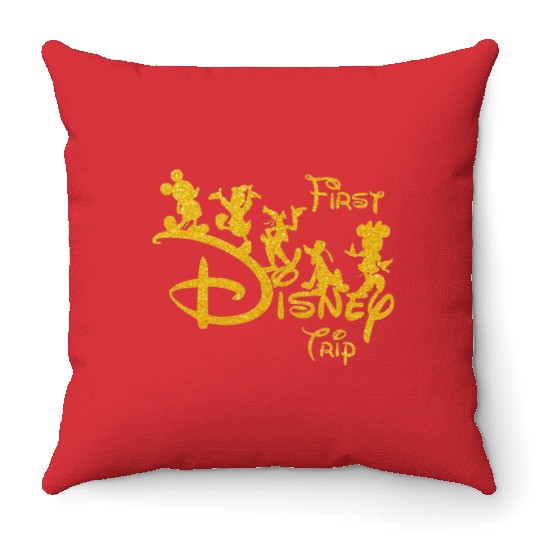 First Disney Trip Throw Pillows, Disney Trip 2023 Throw Pillows, Disneyworld Throw Pillows
