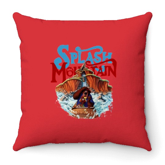 Splash Mountain Vintage Throw Pillows, disney mountains, Disney Park Throw Pillows