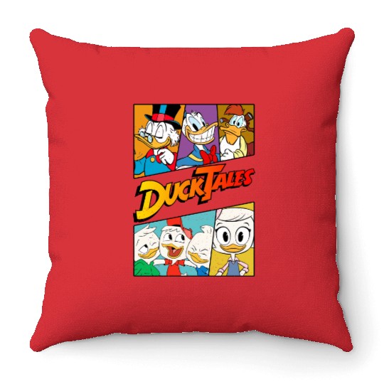 Vintage Disney Ducktales Group Panels Retro Ducktales Throw Pillows