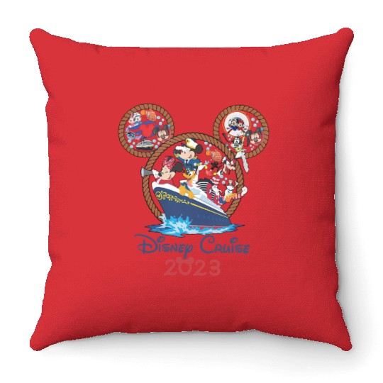 Disney Cruise 2023 Throw Pillows, Mickey Cruise Throw Pillows
