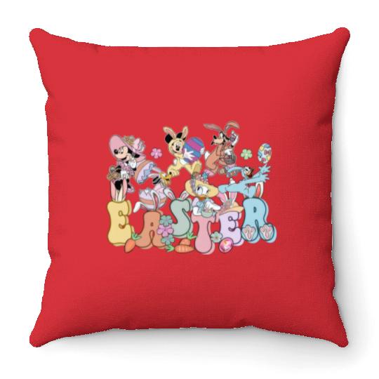 Retro Disney Easter Throw Pillows, Mickey Easter Throw Pillows