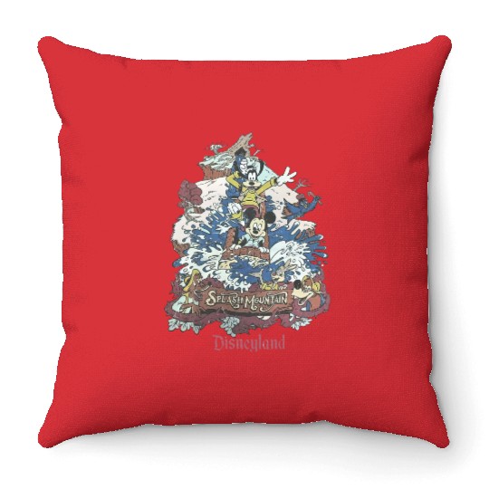 Retro Disneyland Splash Mountain Throw Pillows