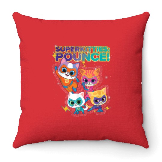 Disney Junior SuperKitties Squad Pounce Group Shot Throw Pillows, Magic Kingdom WDW Throw Pillows