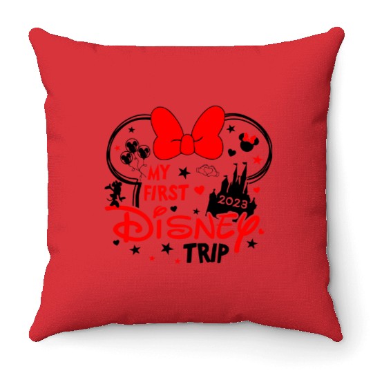 My First Disney Trip Minnie Mouse - Disney Trip Throw Pillows