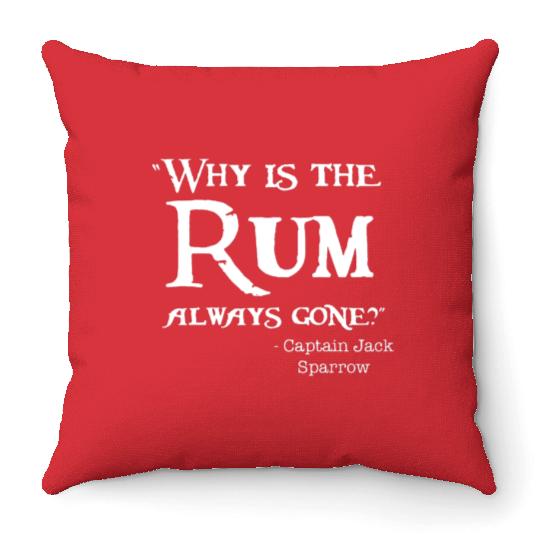 Disney Captain Jack Sparrow Why is the Rum Always Throw Pillows