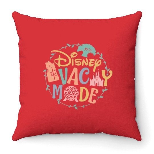 Disney Vacay Mode Throw Pillows, Disney Epcot Throw Pillows, Disney Castle Throw Pillows