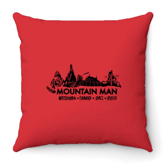 Mountain Man Disney World Throw Pillows, Disney World Throw Pillows, Space Mountain Throw Pillows, Splash Mountain Throw Pillows