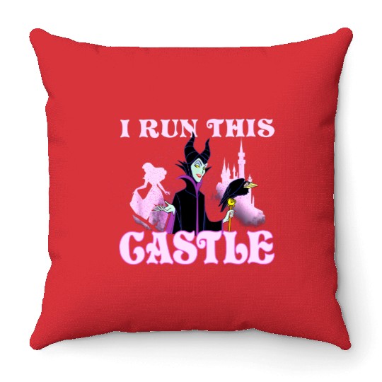 Disney Sleeping Beauty Maleficent I Run This Castle Portrait Throw Pillows