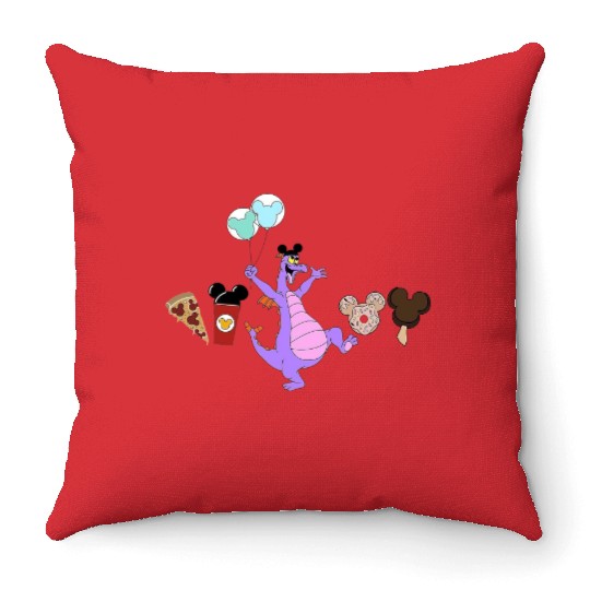 Figment Disney Snacks Throw Pillows, Disney Mode Throw Pillows, Disney Snacks Throw Pillows