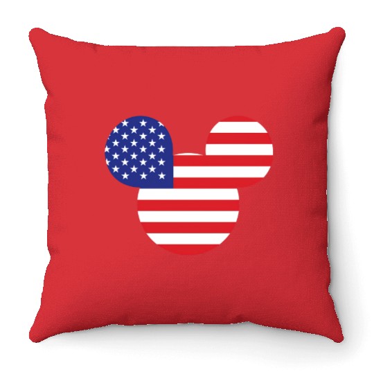 Mickey USA Flag Throw Pillows, Mickey Patriotic Throw Pillows, Disney USA Throw Pillows