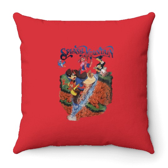 Retro Disneyland Splash Mountain Throw Pillows