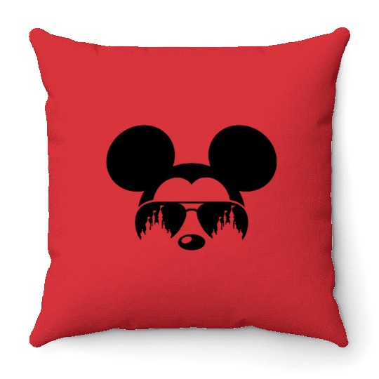 Mickey Mouse Sunglasses Throw Pillows, Disney Castle Throw Pillows