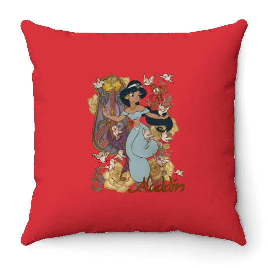 Vintage Princess Jasmine Alladin Throw Pillows,Disney Character Throw Pillows