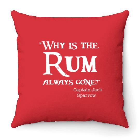 Disney Captain Jack Sparrow Why is the Rum Always Throw Pillows