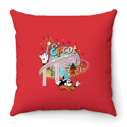 Disney Epcot Throw Pillows, Vintage Epcot 1982 Throw Pillows