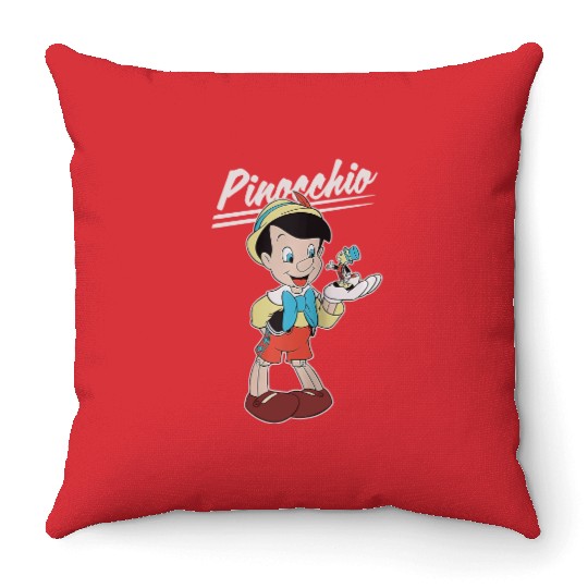 Retro Disney Pinocchio and Jiminy Cricket Throw Pillows