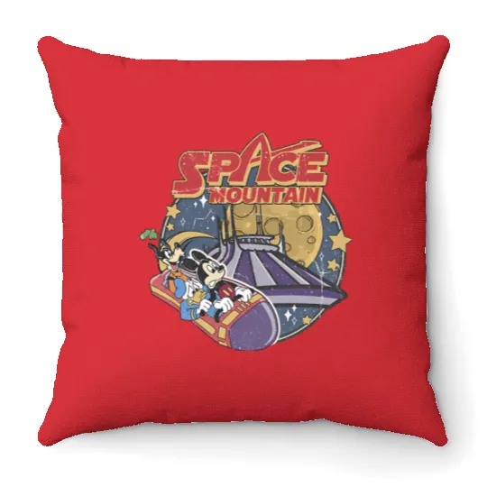 Colors Disney Space Astronauts Throw Pillows, 90's Space Mountain Throw Pillows