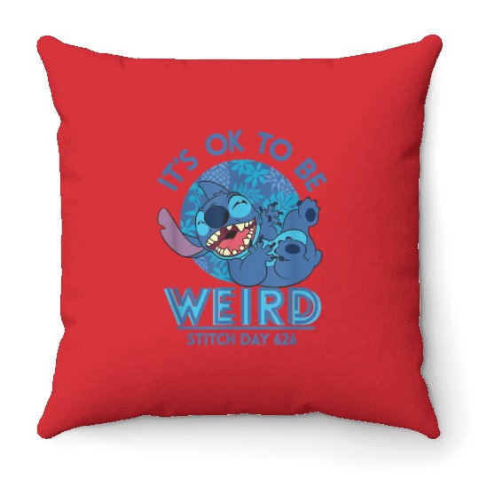 Disney Lilo & Stitch 626 Day It's Okay To Be Weird Throw Pillows Throw Pillows