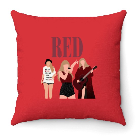 taylorswift red eras tour art Throw Pillows