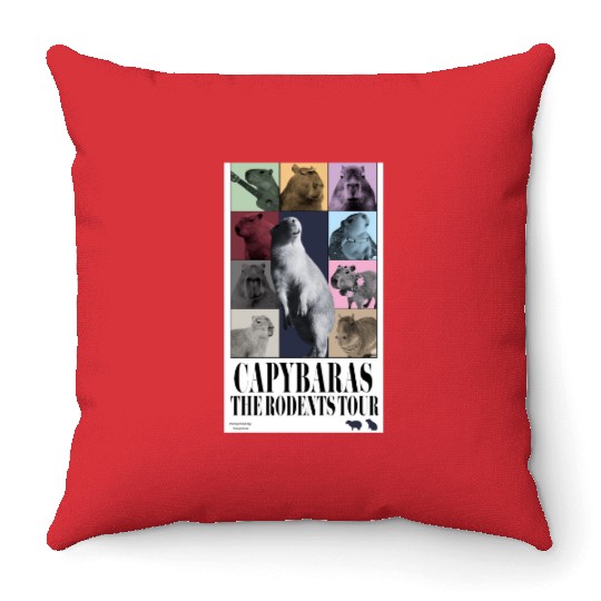 Capybara TaylorSwift Eras Tour Throw Pillows