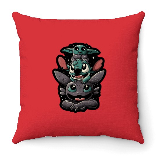 Disney Stitch and Toothless Throw Pillows