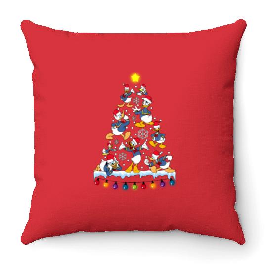 Disney Donald Duck Christmas Tree Throw Pillows, Mickey's Very Merry Christmas
