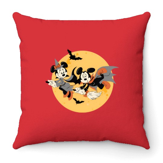 Happy Halloween Moon Disney Vampire Mickey Throw Pillows