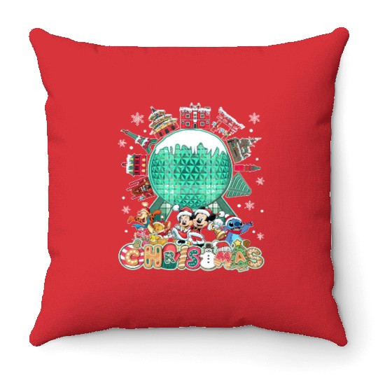 Disney Christmas Throw Pillows, Disney Epcot Christmas Shir