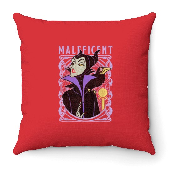 Disney Sleeping Beauty Maleficent Old School Pos Throw Pillows