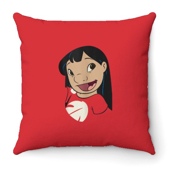 Disney Lilo Stitch Lilo Big Face Red  Smile Tank Throw Pillows