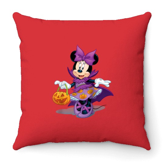 Disney Halloween Minnie Mouse Raglan Baseball Te Throw Pillows
