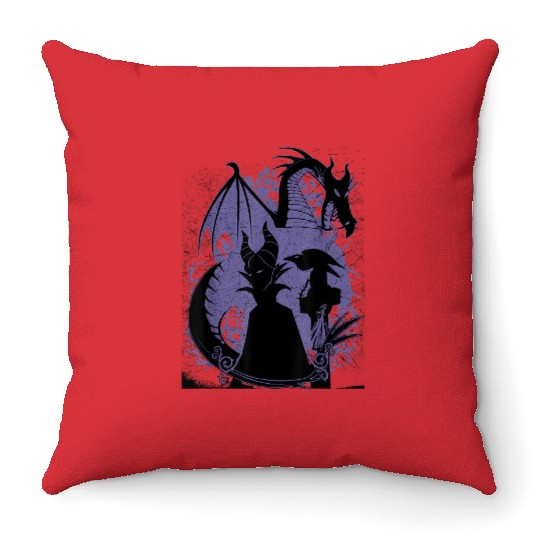 Disney Sleeping Beauty Maleficent Dragon Silhoue Throw Pillows
