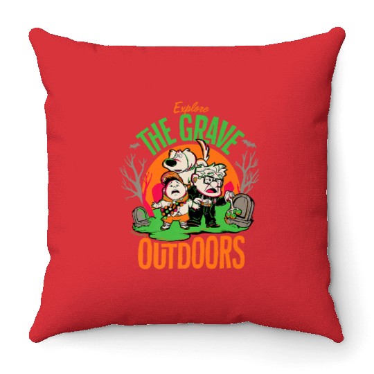 Disney and Pixars Up Explore the GRAVE Outdoors Throw Pillows