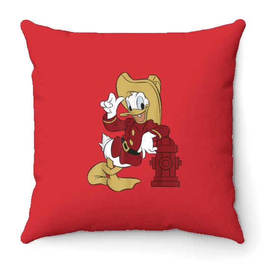 Disney Donald Duck Firefighter Outfit Throw Pillows