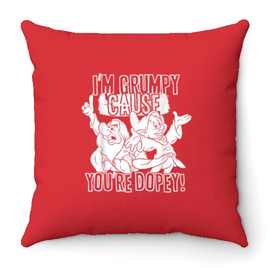 Disney Snow White Grumpy Cause Youre Dopey Graph Throw Pillows