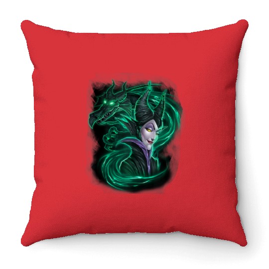 Disney Sleeping Beauty Maleficent Green Dragon P Throw Pillows