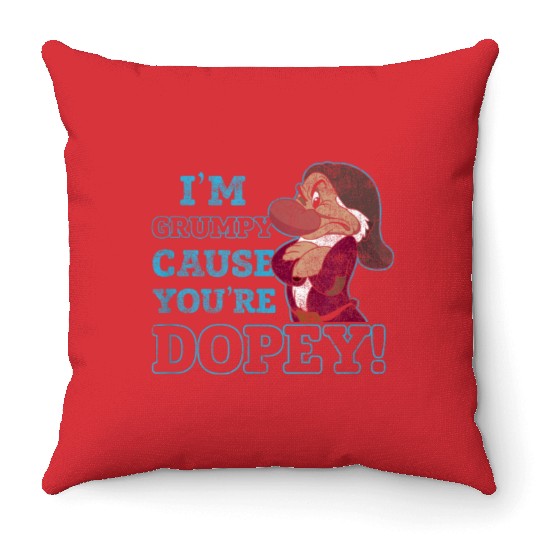 Disney Snow White Grumpy Because Youre Dopey Throw Pillows